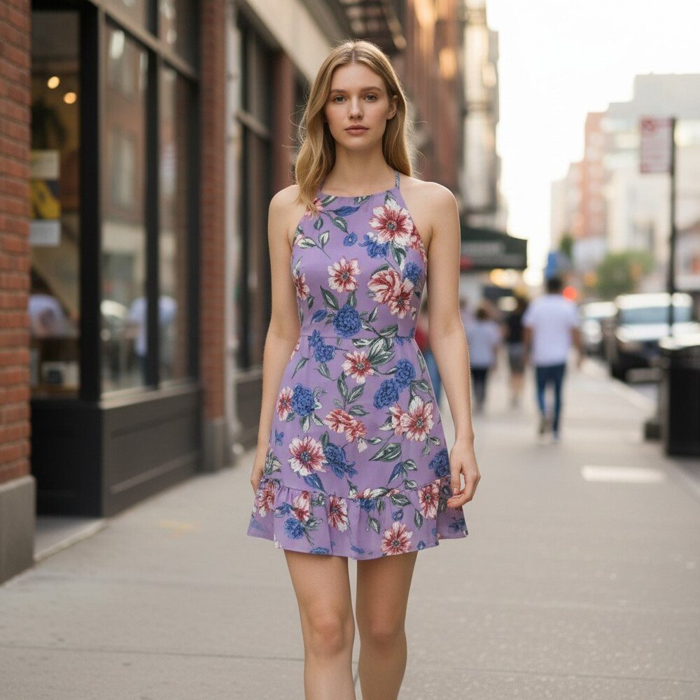 Parker‎ Amina Floral Lavender Mini Dress 6 NWT
